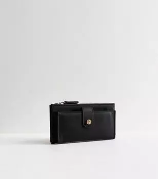 Черный большой кошелек-держатель для телефона New Look, черный