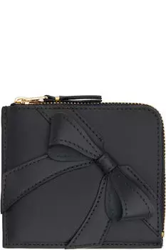 Черный большой кошелек с бантом COMME des GARONS WALLETS