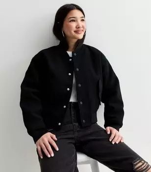 Черный бомбер для девочек New Look, черный