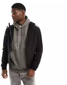 Черный бомбер с капюшоном и логотипом Jack & Jones
