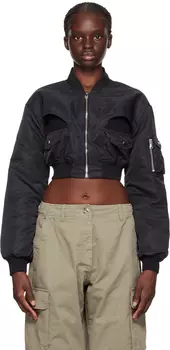 Черный бомбер с вырезом Coperni