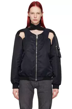 Черный бомбер с вырезом Coperni