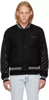 Черный бомбер с вышивкой Off-White