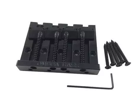 Черный бридж OMEGA High Mass Bass для верхней загрузки Fender P/Jazz Bass BB-3350-003 Allparts