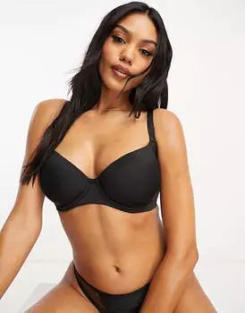 Черный бюстгальтер-футболка из формованной микрофибры ASOS DESIGN Fuller Bust