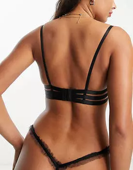 Черный бюстгальтер из прозрачной сетки без подкладок Hunkemoller Courtney