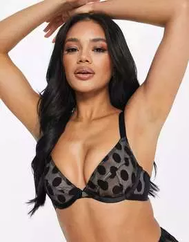 Черный бюстгальтер на косточках ASOS Olivia