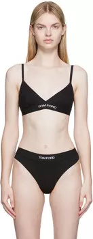 Черный бюстгальтер с треугольными чашечками TOM FORD