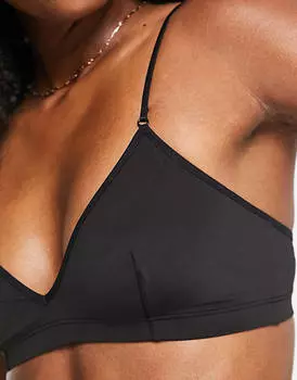 Черный бюстгальтер с треугольными чашками Weekday