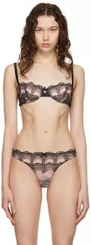 Черный бюстгальтер с вышивкой Fleur du Mal