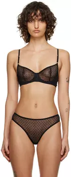 Черный бюстгальтер в горошек Le Petit Trou