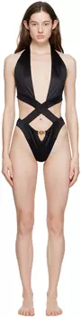 Черный цельный купальник Medusa Versace Underwear