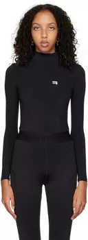 Черный цельный купальник с принтом Balenciaga