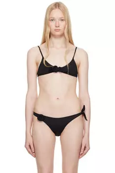Черный цветочный топ бикини Coperni