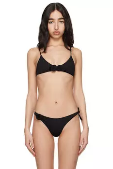 Черный цветочный топ бикини Coperni