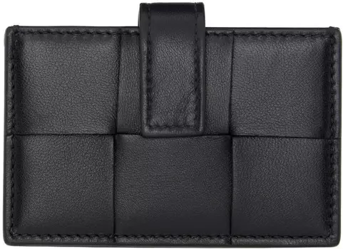 Черный держатель для карт-аккордеон Bottega Veneta