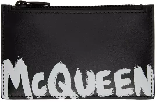 Черный держатель для карт граффити Alexander McQueen