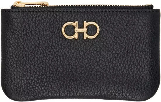 Черный держатель для карт на молнии Gancini Ferragamo