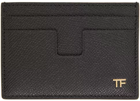 Черный держатель для карт с зажимом для денег TOM FORD