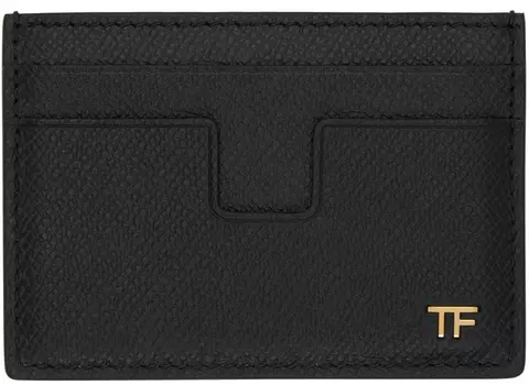Черный держатель для карт с зажимом для денег TOM FORD