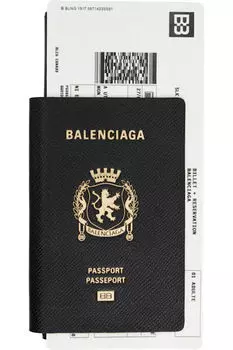 Черный длинный кошелек для паспорта на 1 билет Balenciaga