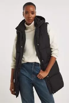 Черный длинный жилет без рукавов JD Williams, черный