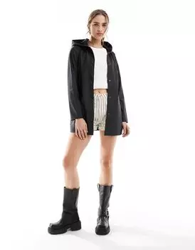 Черный дождевик JDY с поясом и капюшоном