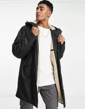 Черный дождевик с подкладкой цвета борг ASOS DESIGN