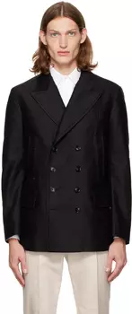 Черный двубортный бушлат TOM FORD