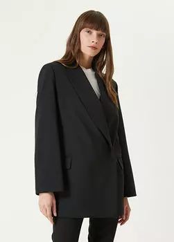 Черный двубортный пиджак Academia
