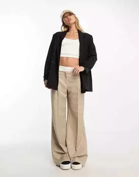 Черный двубортный пиджак ASOS
