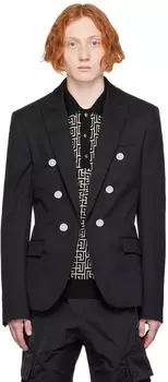 Черный двубортный пиджак Balmain