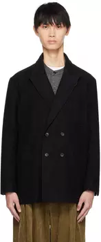 Черный двубортный пиджак Engineered Garments