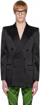 Черный двубортный пиджак Gucci