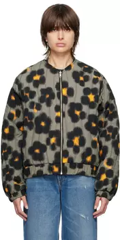 Черный двусторонний бомбер с леопардовым принтом Kenzo Paris Hana