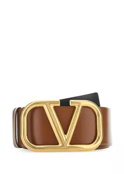 Черный двусторонний женский кожаный ремень vlogo tan Valentino Garavani