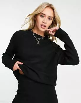Черный джемпер оверсайз с круглым вырезом ASOS DESIGN
