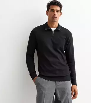 Черный джемпер с молнией до половины длины Jack & Jones Jack & Jones, черный