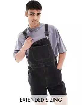 Черный джинсовый комбинезон ASOS DESIGN