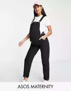 Черный джинсовый комбинезон ASOS DESIGN Maternity 'original'
