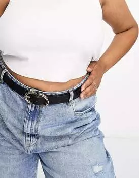 Черный джинсовый ремень на талию и бедра ASOS DESIGN Curve - ЧЕРНЫЙ