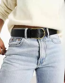 Черный джинсовый ремень в форме полумесяца ASOS DESIGN