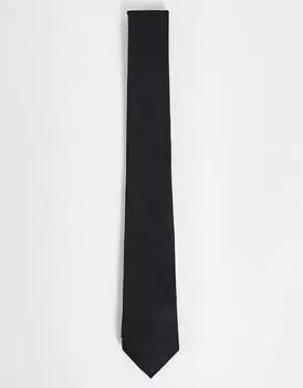 Черный фактурный галстук ASOS DESIGN