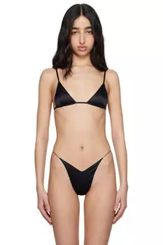 Черный фильцевый бюстгальтер-бралетт DU CIEL