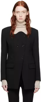 Черный фирменный пиджак с изогнутым вырезом Recto
