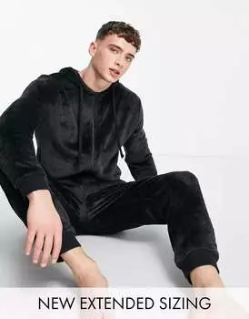 Черный флисовый комбинезон для отдыха ASOS