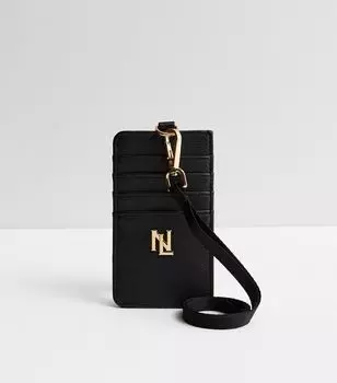 Черный футляр для карт на ремешке New Look, черный