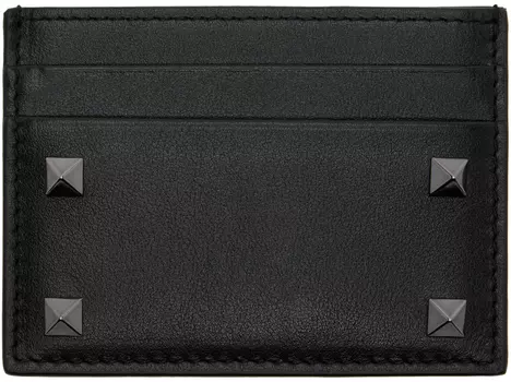 Черный футляр для карт Rockstud Valentino Garavani