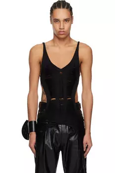 Черный голливудский боди-топ Rick Owens