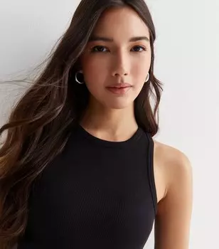 Черный гоночный топ в рубчик New Look, черный